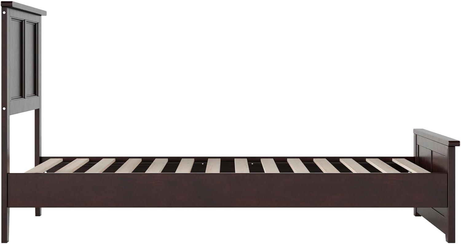 AFI Charlotte Cama con Plataforma de Perfil Bajo de Madera Maciza con Pie de Cama a Juego, Espresso