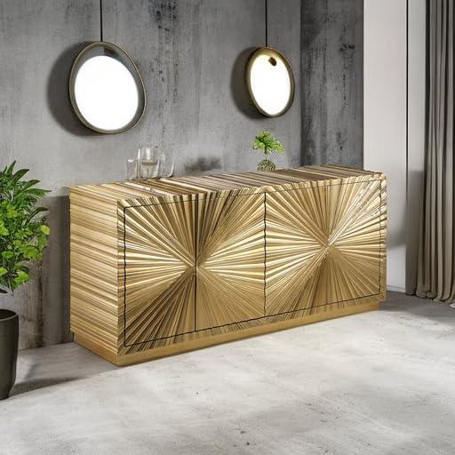 Meridian Furniture Golda Gold Leaf Sideboard and Buffet