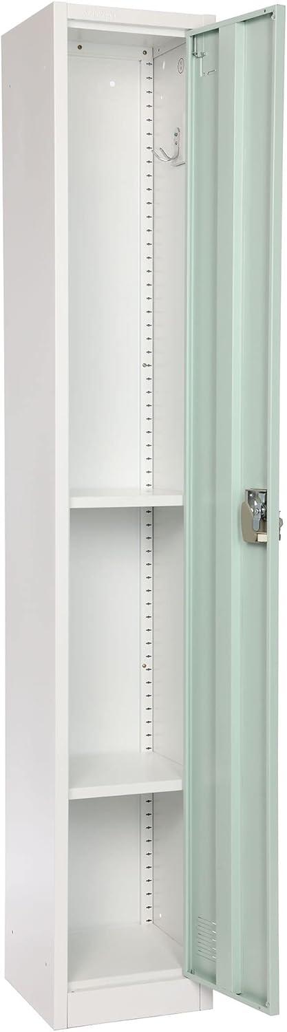 Misty Green Steel Office Locker with Adjustable Shelving