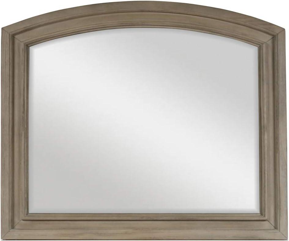 Allegra Transitional Brown Wood Arched Mirror