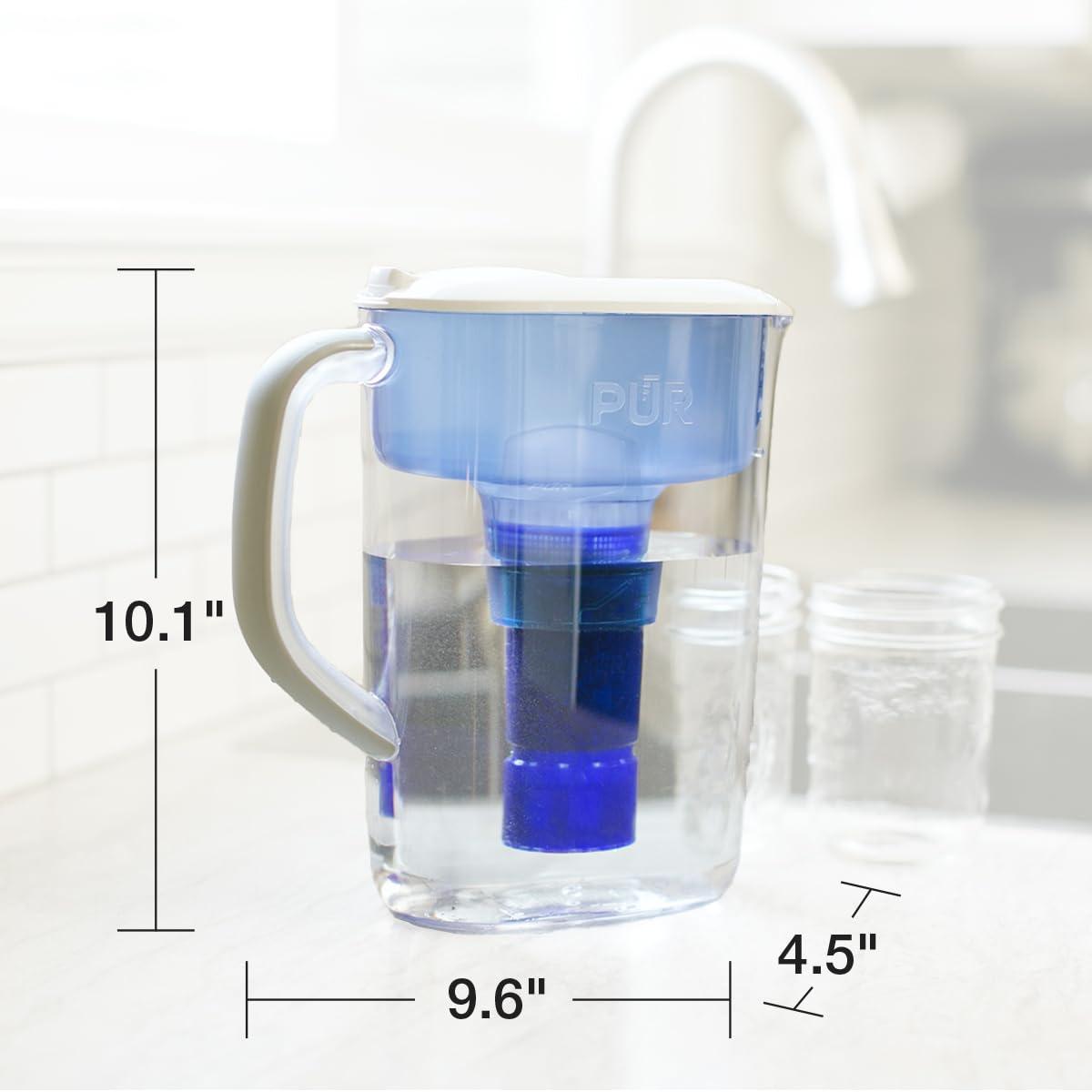 White 7-Cup Water Filter Pitcher with BPA-Free Filtration