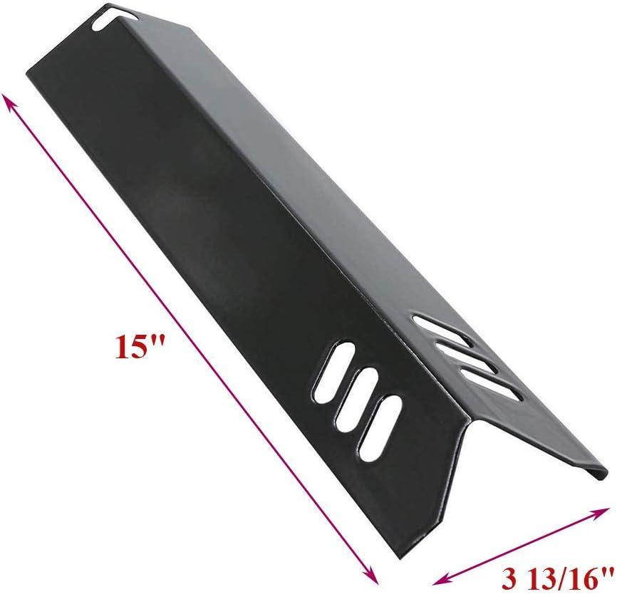 Unicook 15 Inch Grill Heat Plates for Dyna-Glo, Grill Burner Covers, Grill Parts Porcelain Heat Shields for Backyard, 4 Pack
