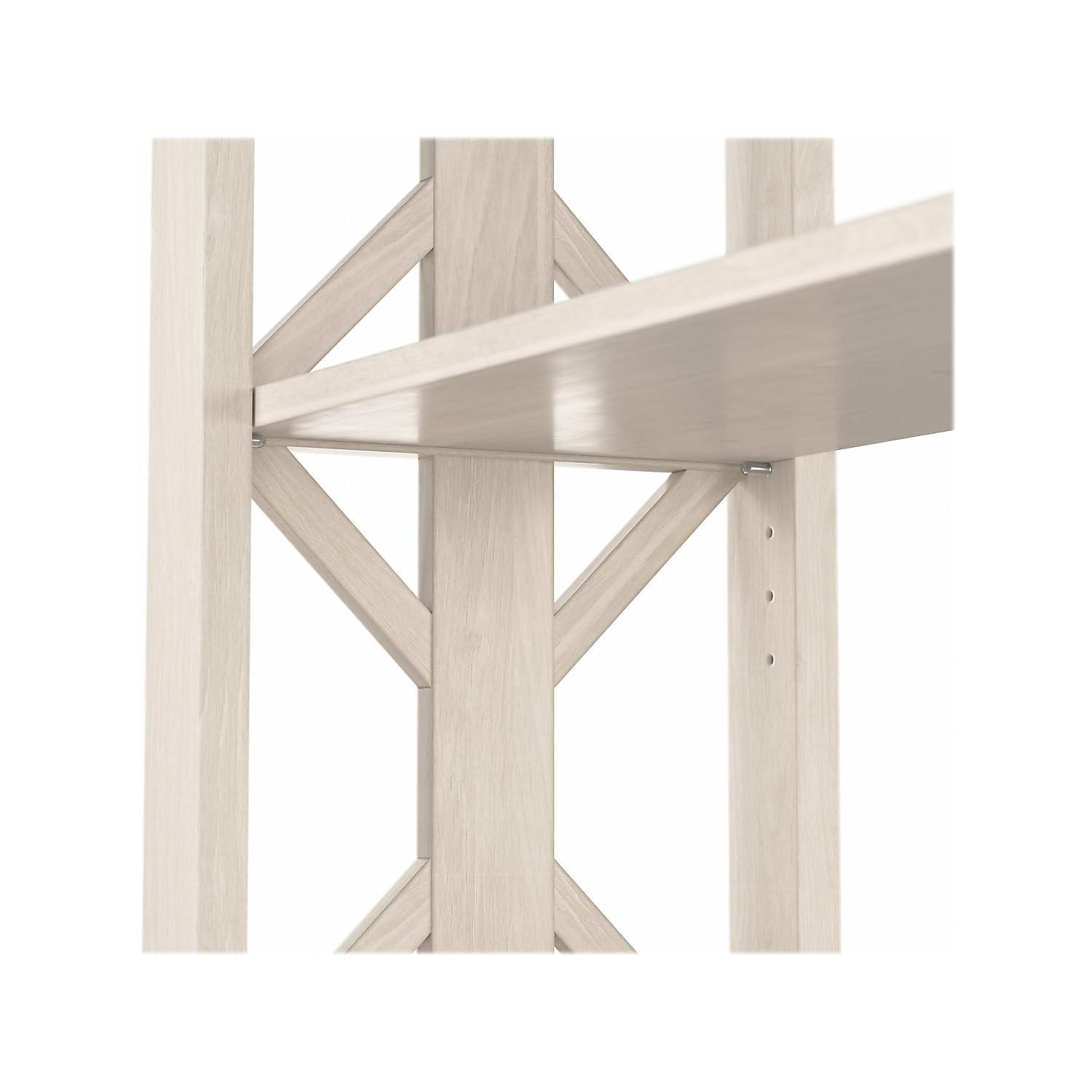 Homestead Console Table with Shelves in Linen White Oak - Engineered Wood