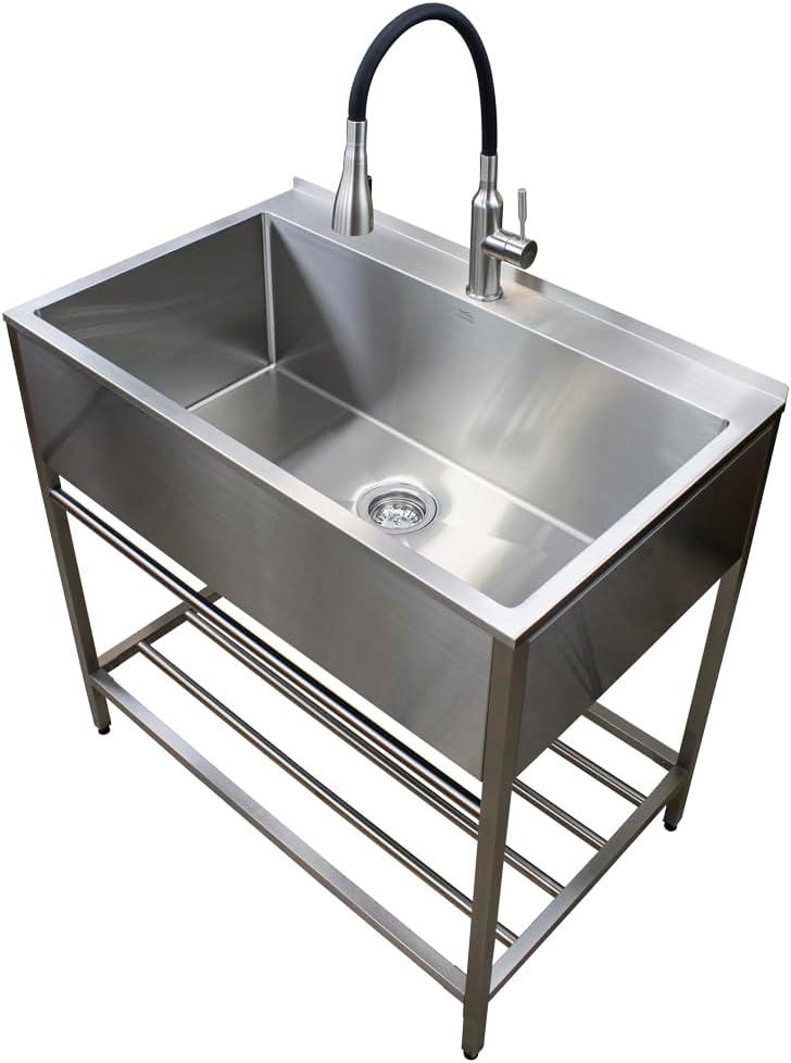 36'' Stainless Steel Freestanding Farmhouse Laundry Sink