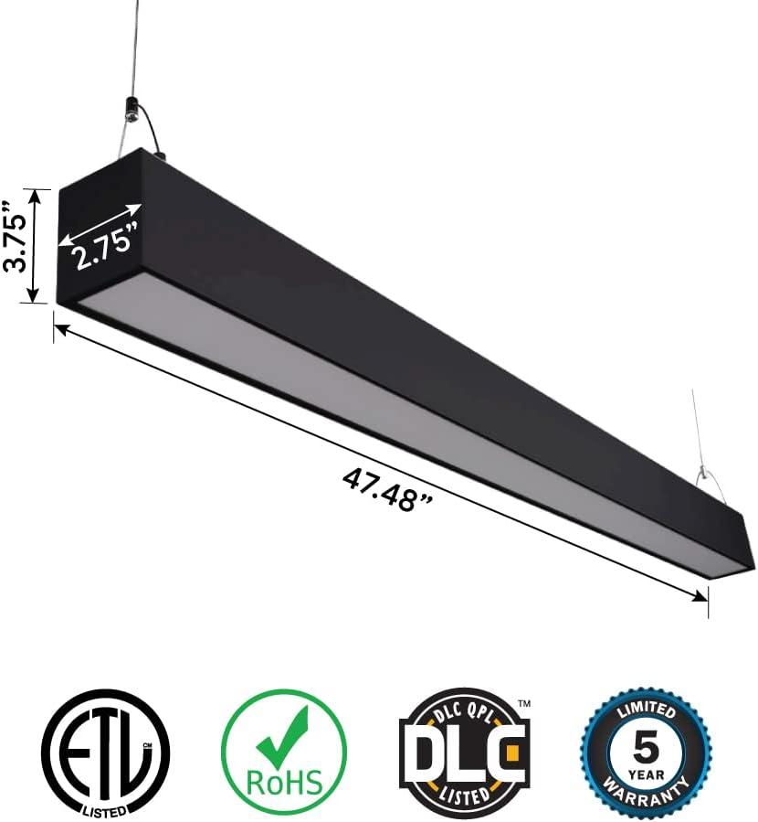 Black Aluminum 4ft LED Suspended Up and Down Light