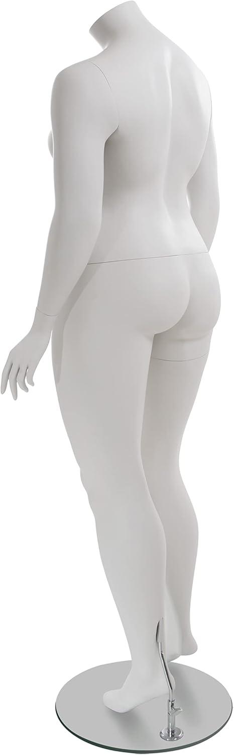 Amber Plus-Size Headless Mannequin with Matte White Finish