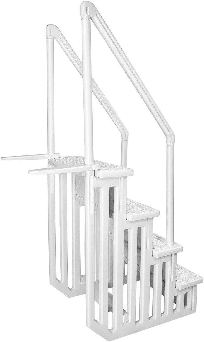 XtremepowerUS XtremepowerUS In-Pool Step Ladder with Handrails for Pools and Decks Up to 54" High