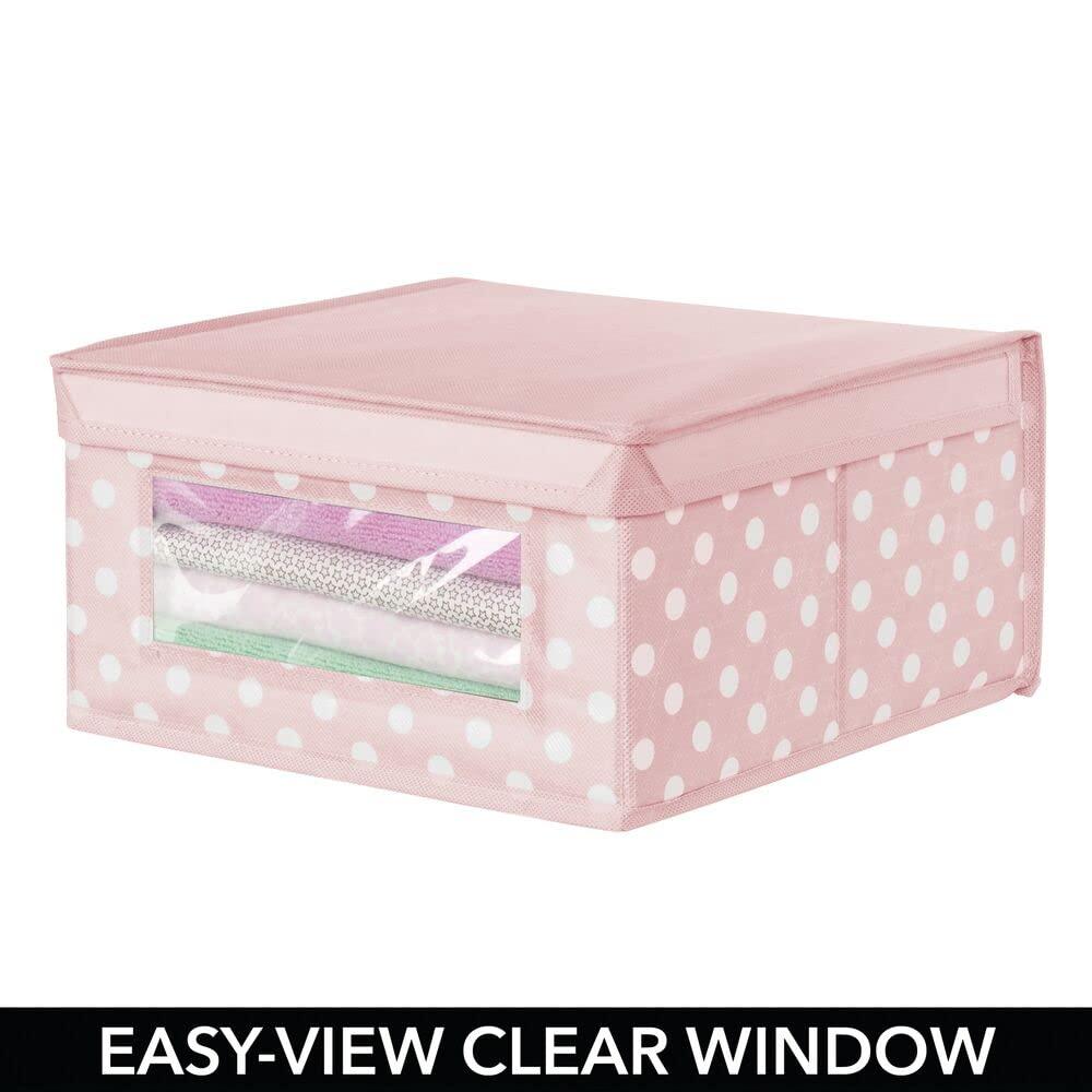 mDesign Medium Fabric Nursery Box with Lid/Window