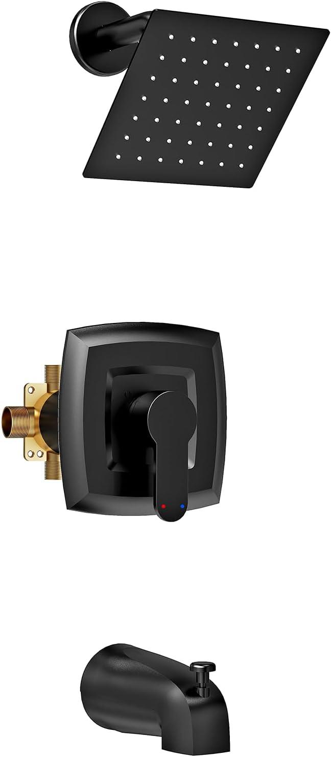 HOMGOO Complete Shower System with Rough-in Valve HG-6209PB