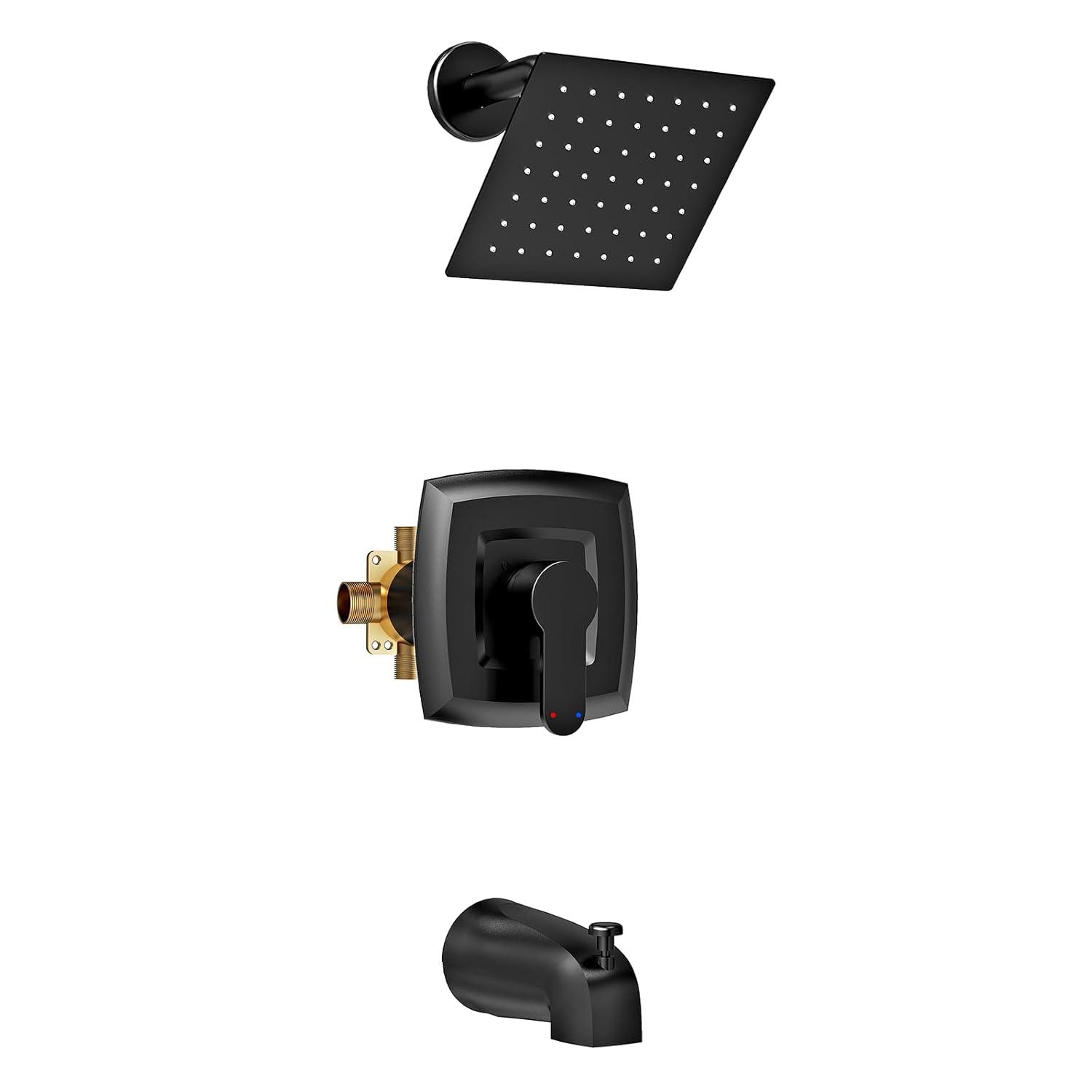 HOMGOO Complete Shower System with Rough-in Valve HG-6209PB