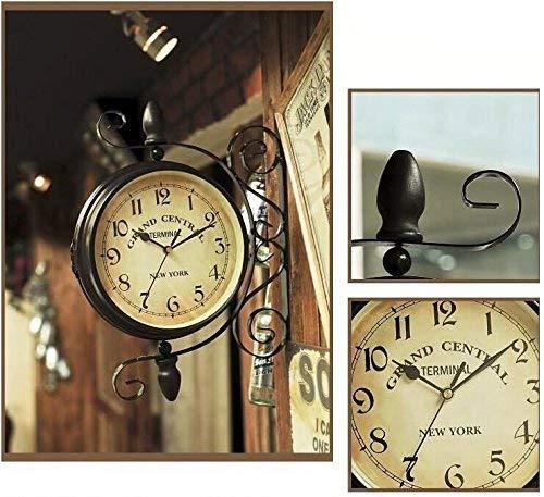 Killer's Instinct Outdoors Vintage Double Sided Vintage Industrial Wall Clock for Outdoor Decorative Wall Art Antique Decor Office Clocks Silent Kitchen Watches Steampunk