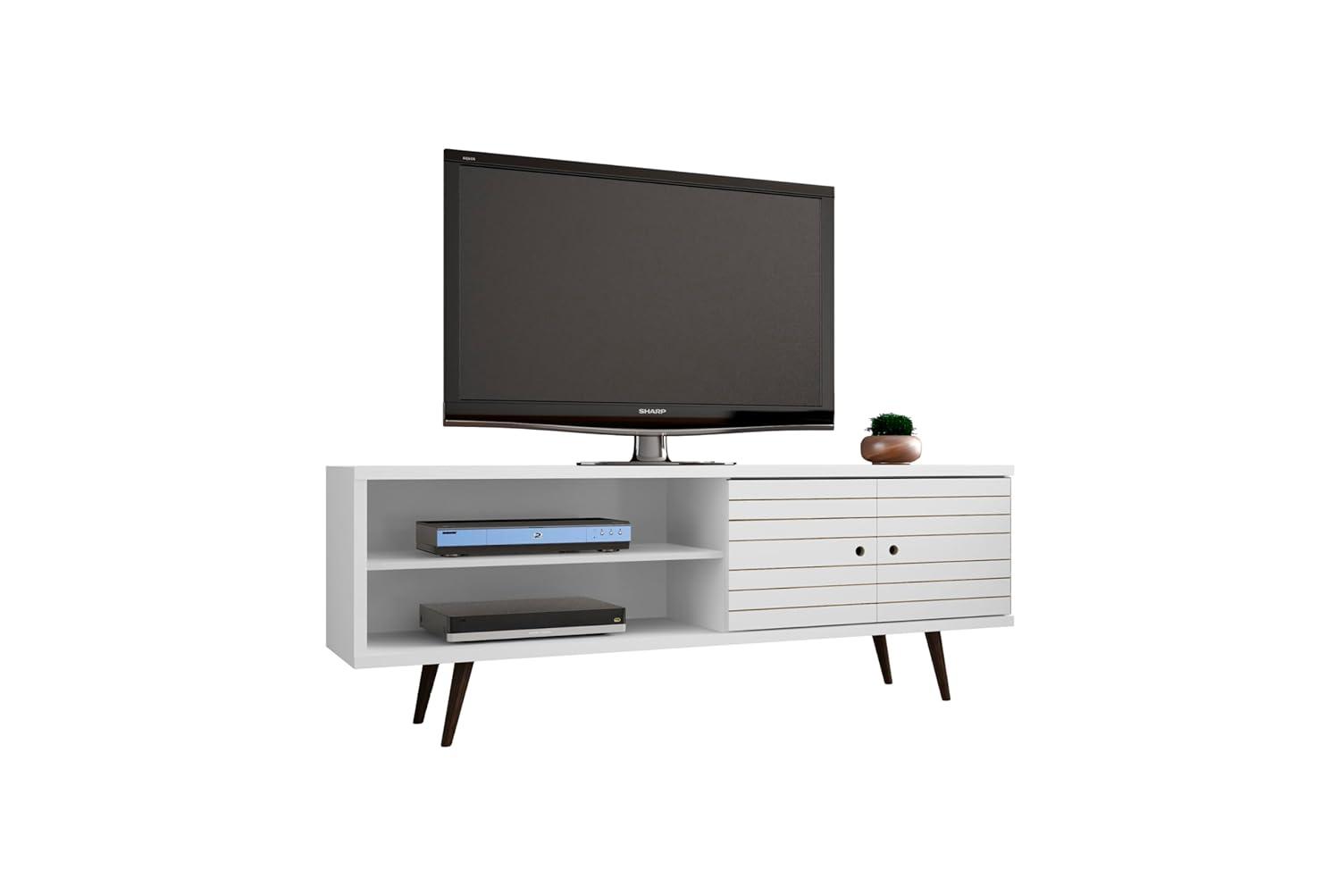 Manhattan Comfort Liberty 62.99 Inch Mid Century Modern Wood TV Stand with Legs
