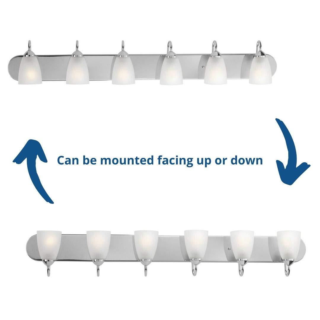 Progress Lighting Gather 6-Light Bath Bracket, Polished Chrome, Etched Glass Shades