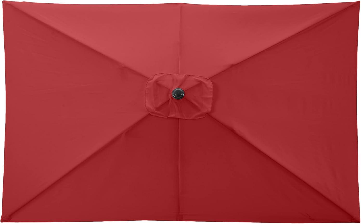 Rectangular Patio Umbrella - 10 Ft Easy Crank Sun Shade with Push Button Tilt for Outdoor Furniture, Deck, Backyard, or Pool by Pure Garden (Red)