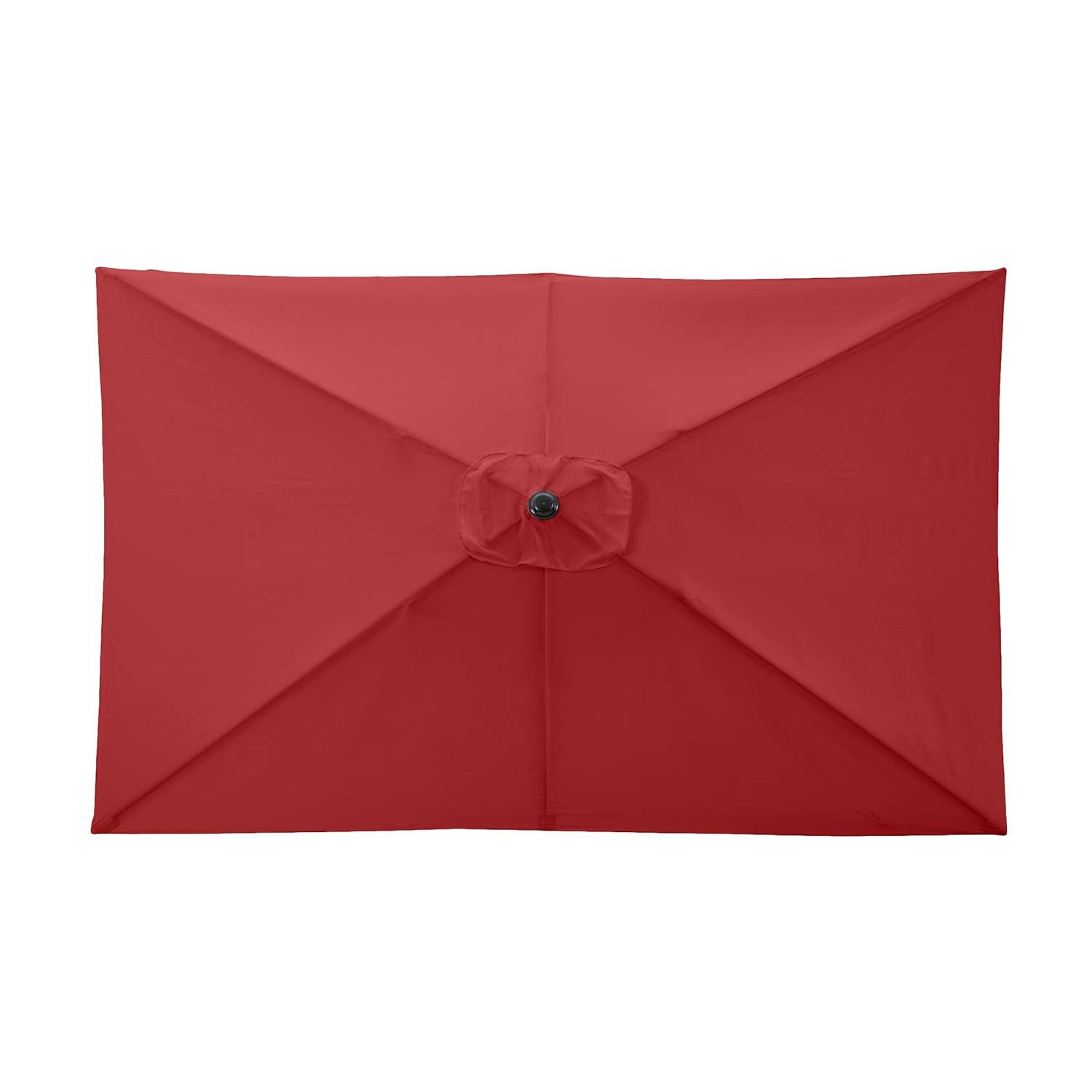 Rectangular Patio Umbrella - 10 Ft Easy Crank Sun Shade with Push Button Tilt for Outdoor Furniture, Deck, Backyard, or Pool by Pure Garden (Red)