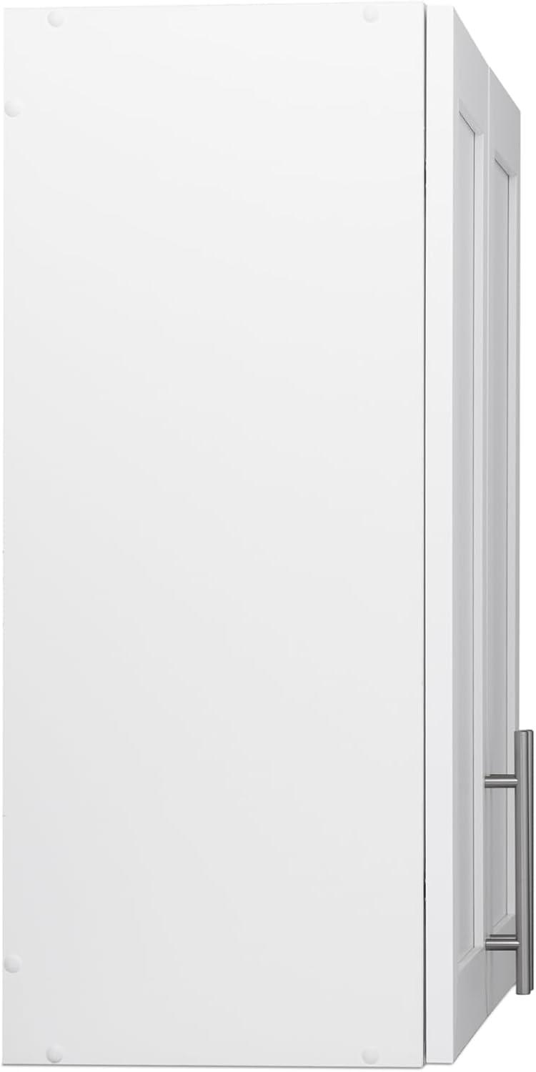 Prepac Elite 32" H Wall Cabinet with Panel Doors, White Storage Cabinet, Bathroom Cabinet, Pantry Cabinet with with 1 Adjustable Shelf 12.75" D x 32" W x 30" H, WSUR-1003-1