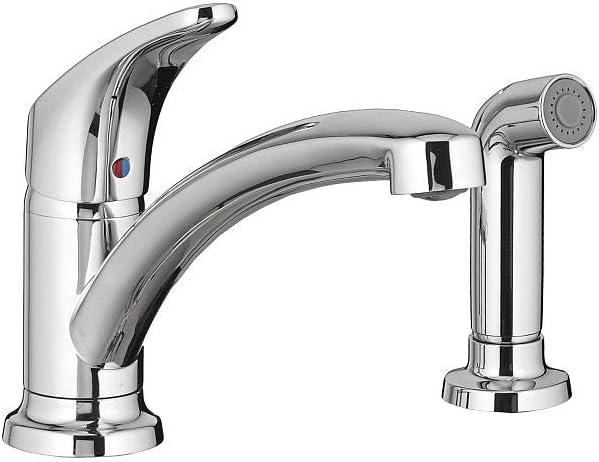 Polished Chrome Single-Handle Kitchen Faucet with Side Spray