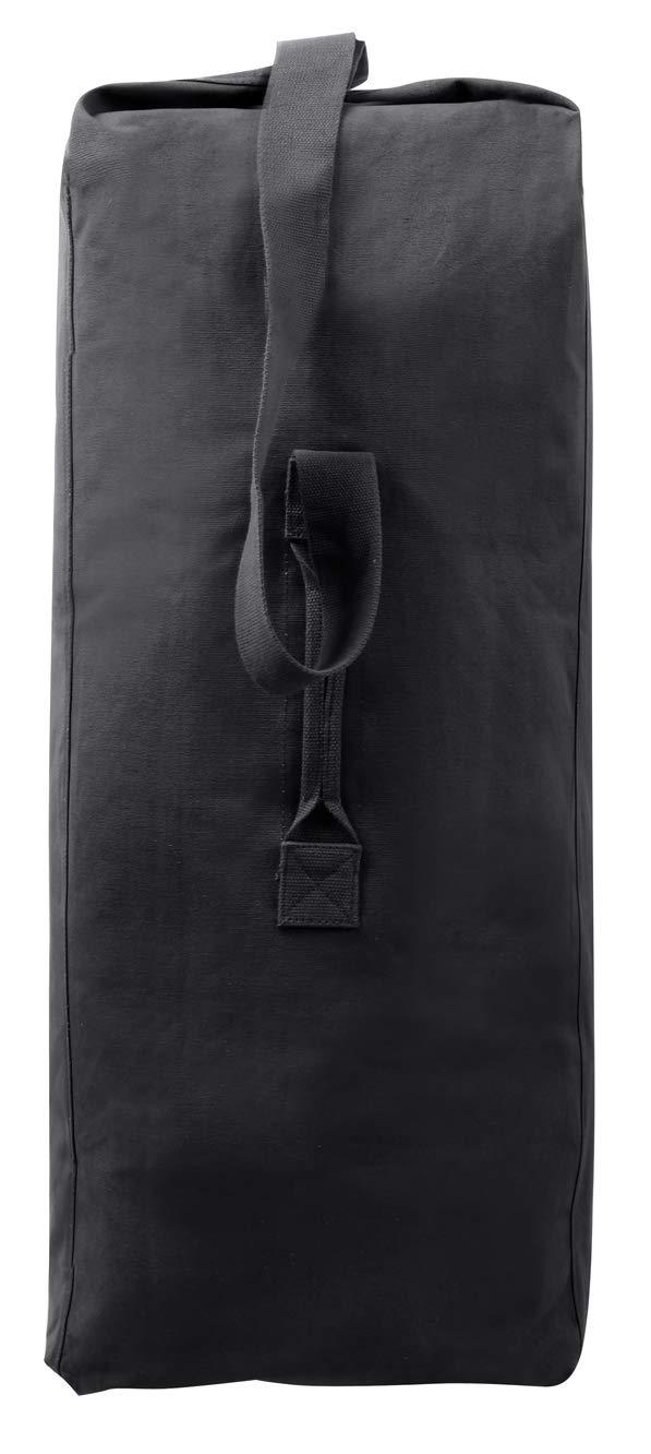 Rothco Top Load Canvas Duffle Bag, Black, 21" x 36"