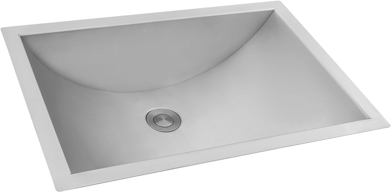 Ruvati 18 x 12 inch Brushed Stainless Steel Rectangular Bathroom Sink Undermount