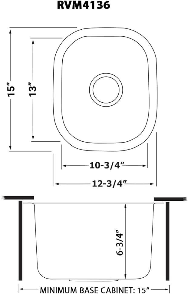 Ruvati Bar Prep Sink Undermount 16 Gauge Stainless Steel