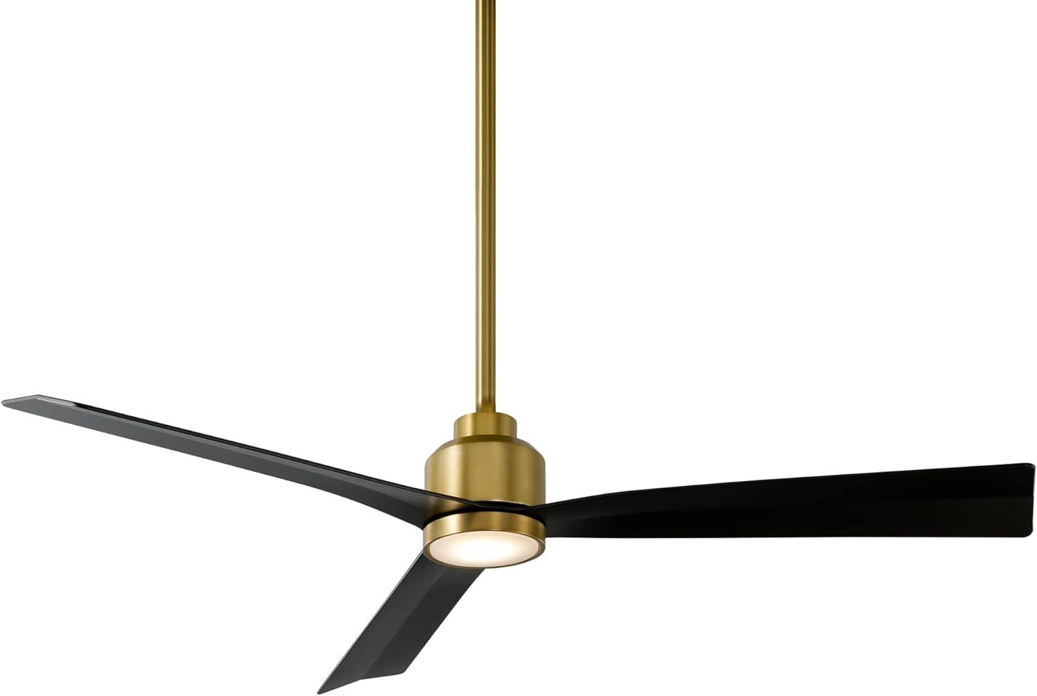 52'' Soft Brass & Matte Black Smart Ceiling Fan with Remote