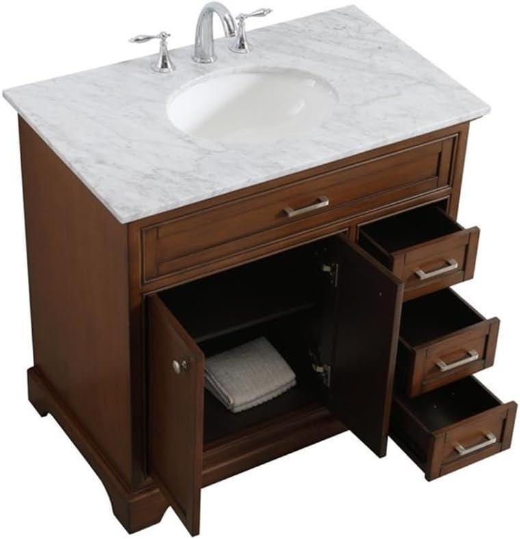 Hermes 36'' Single Bathroom Vanity with Marble Top