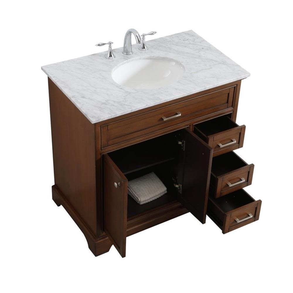 Hermes 36'' Single Bathroom Vanity with Marble Top