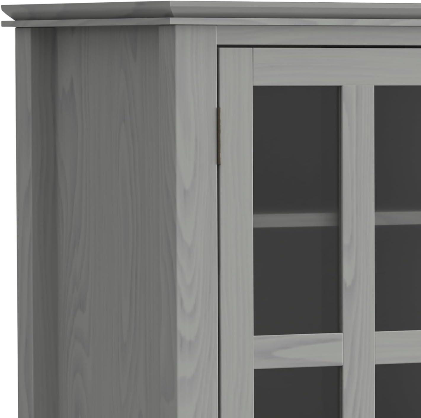 Simpli Home Artisan Solid Wood TV Media Stand in Fog Gray