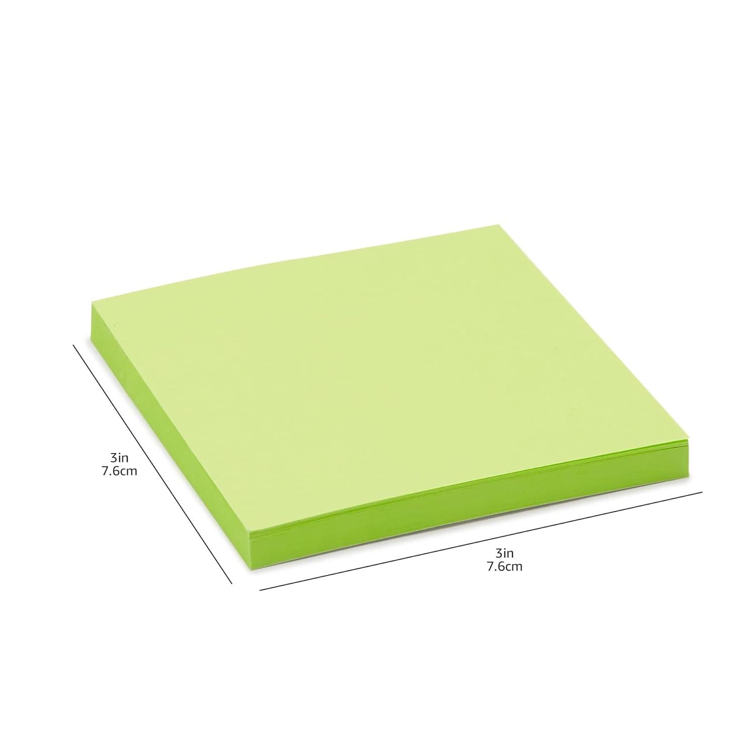 Amazon Basics Square Sticky Notes, Office Supplies for Desk, 3-x-3-inch, 24-Pack, Assorted Colors