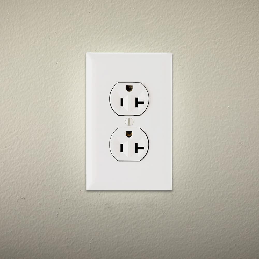 White Tamper Resistant Duplex Outlet with Wall Plate