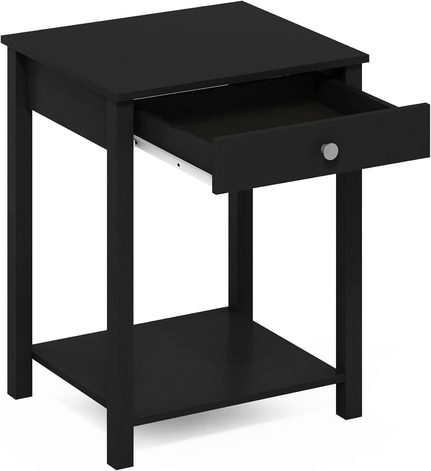 Furinno Classic Side Table with Drawer, Americano