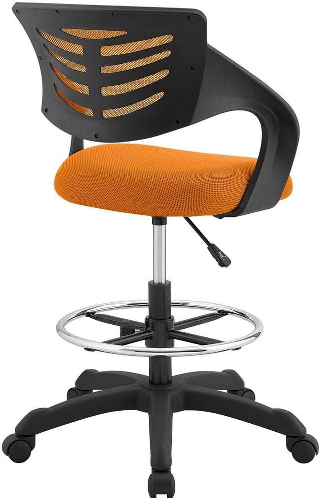 Thrive 25" Orange Mesh Swivel Drafting Chair with Plastic Frame