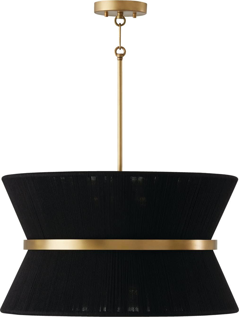 8 Light Pendant-Black Rope/Patinaed Brass Finish Capital Lighting 341281Kp