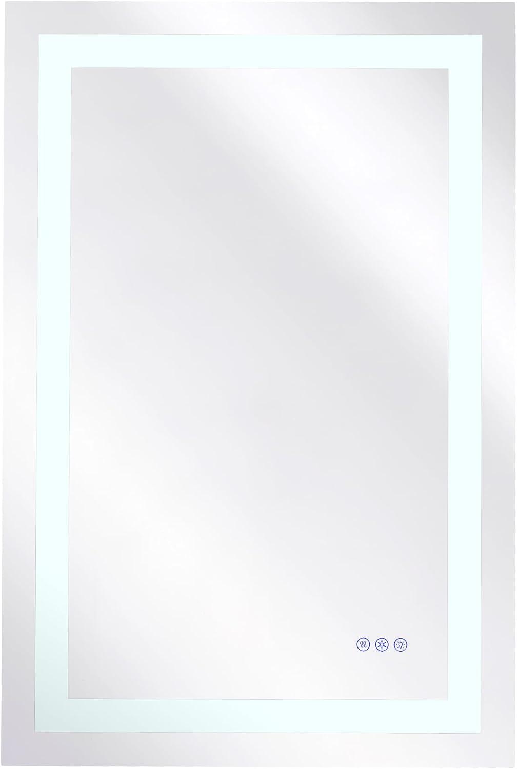 ABM01R-1 30" W x 22" H Rectangle Frameless LED Anti-fog Bathroom Vanities Wall Mirrors