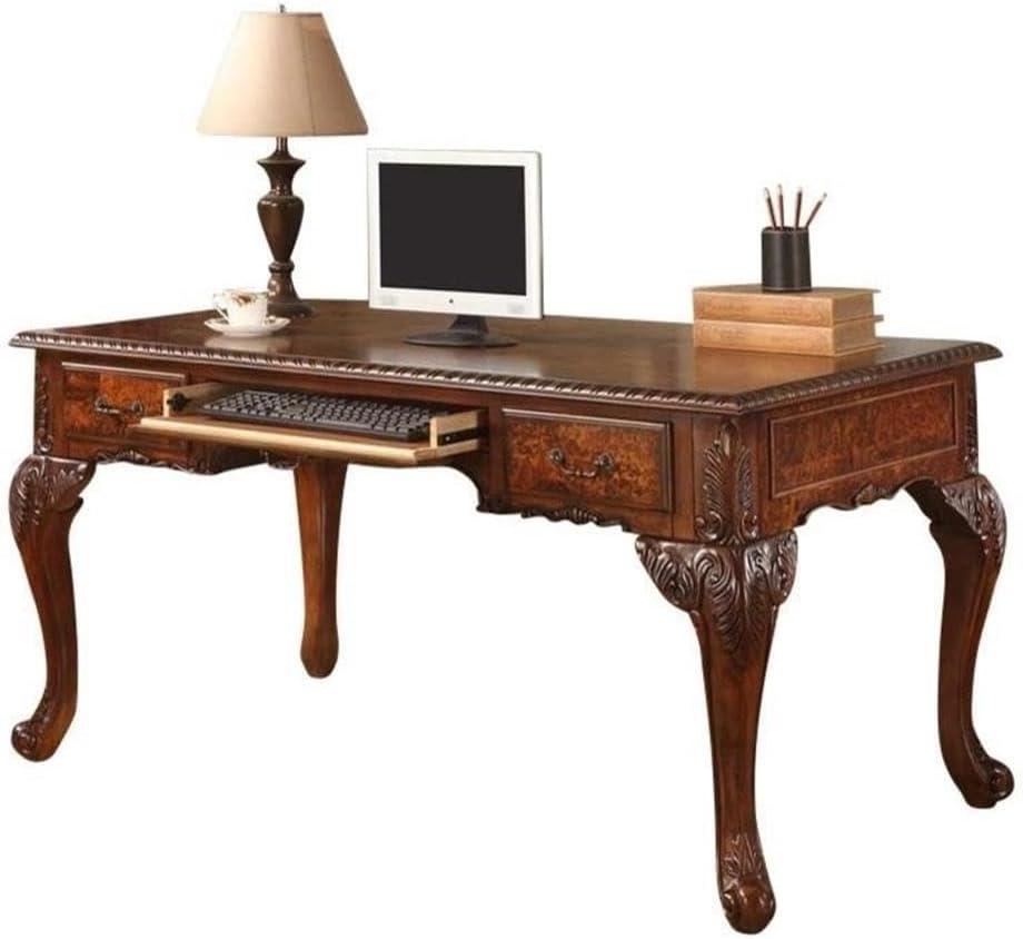 Best Master CDExecutive 60" Wood Office Desk With Hand Carved Designs in Cherry