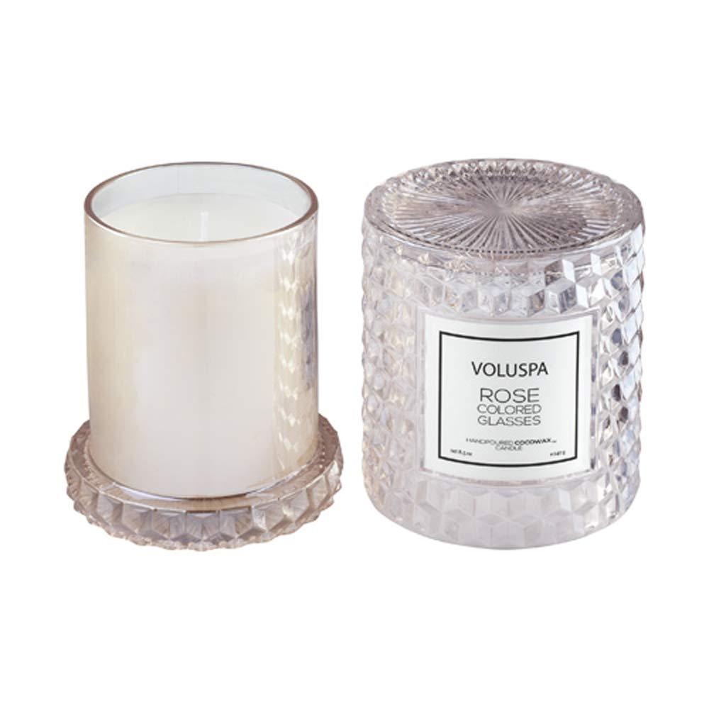 Rose Colored Glasses Textured Glass Candle, 8.5 oz