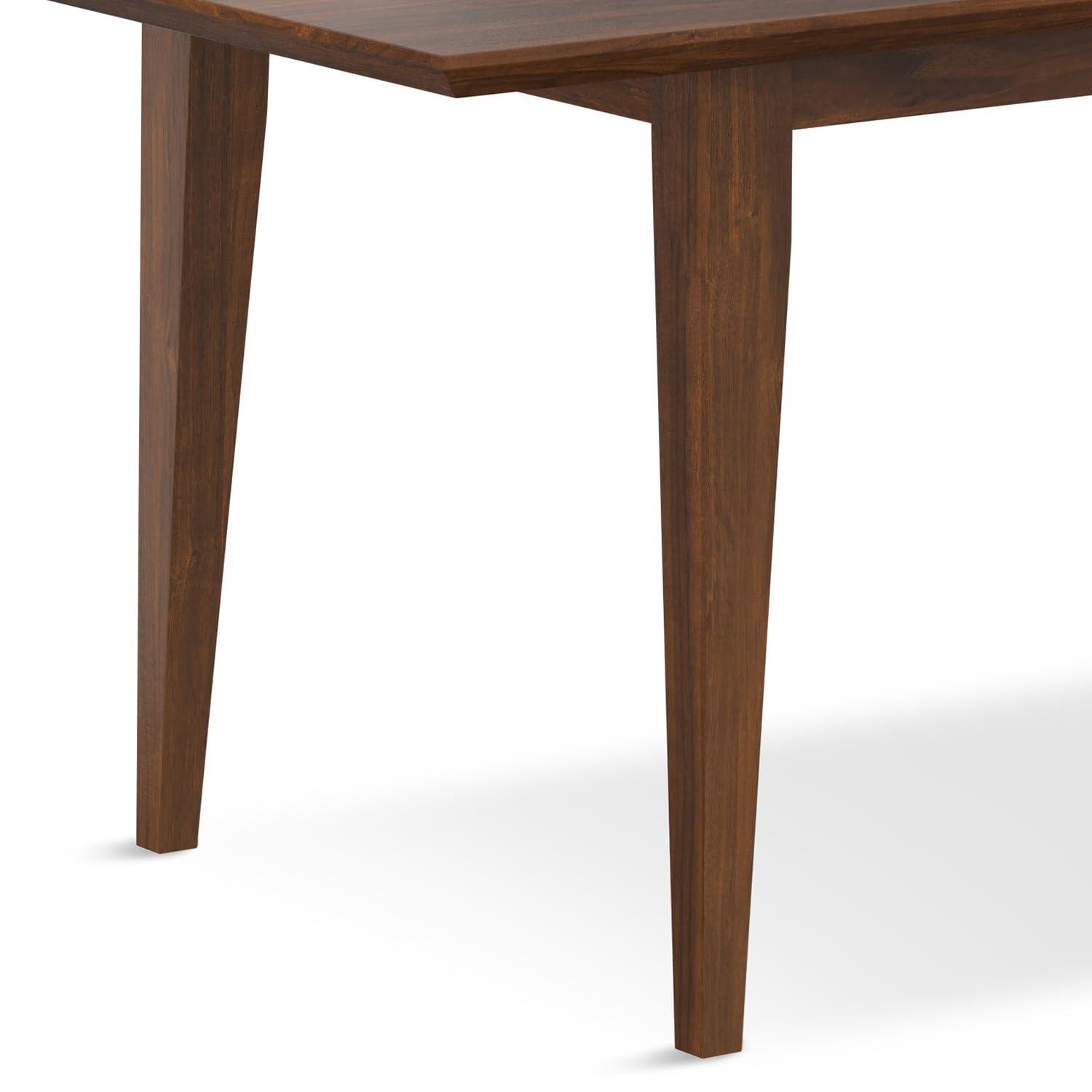 Draper 66-84"W Walnut Extendable Dining Table, Mid-Century Modern Style