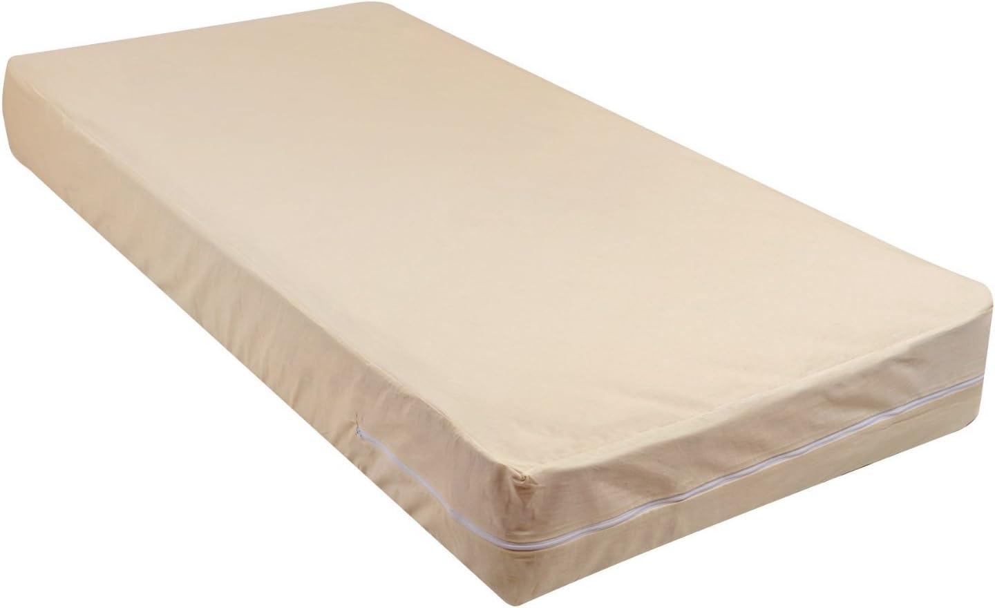 Gilbin Fleetwood Zippered Cotton Mattress Protector, Cot Size, Rust-Proof Zipper