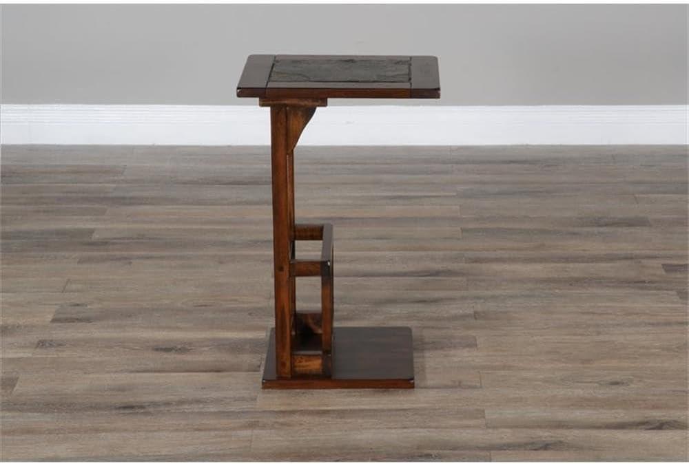 Sunny Designs Santa Fe Mesa de Compañero de Sofá de Madera Tradicional de 12,5" en Chocolate Oscuro