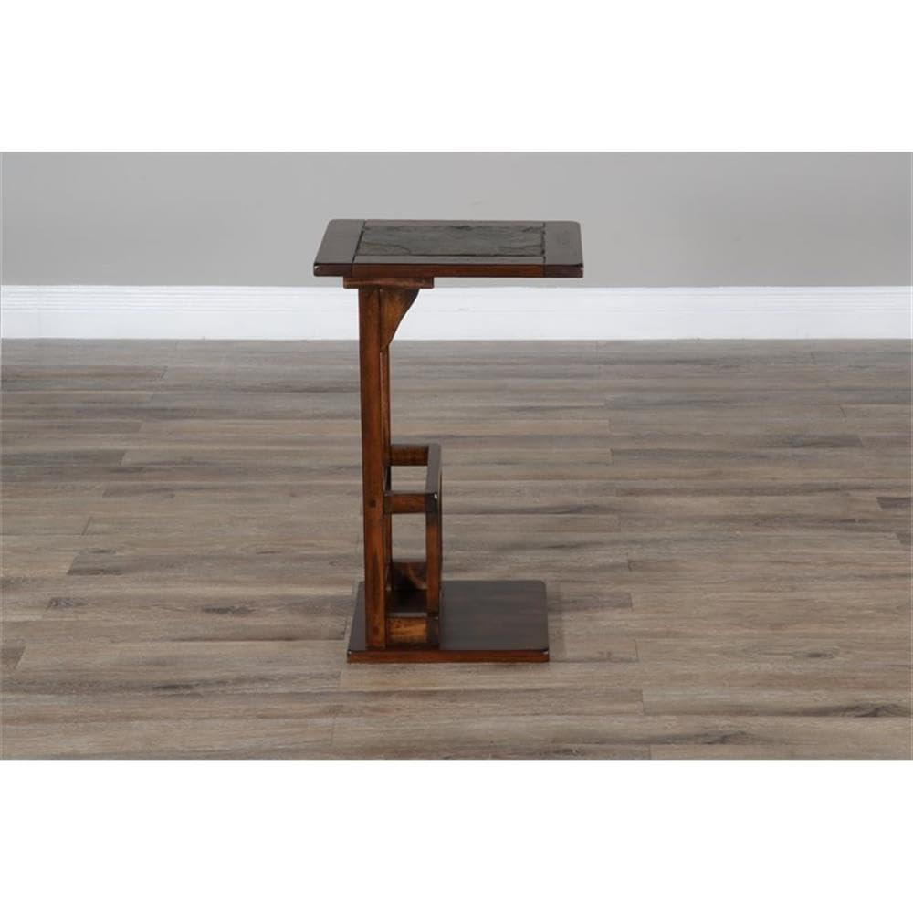 Sunny Designs Santa Fe Mesa de Compañero de Sofá de Madera Tradicional de 12,5" en Chocolate Oscuro