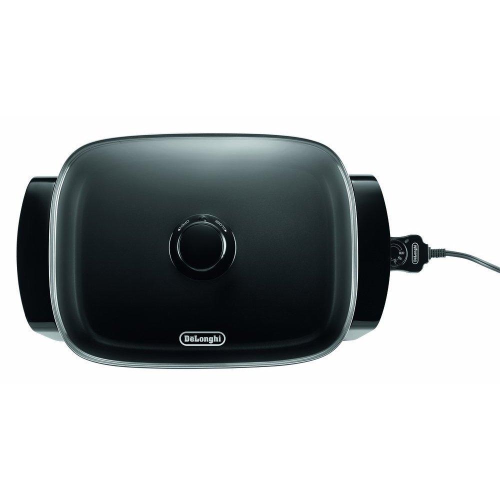 De'Longhi De'Longhi Electric Skillet with Tempered Glass Lid, 16" X 12", Black
