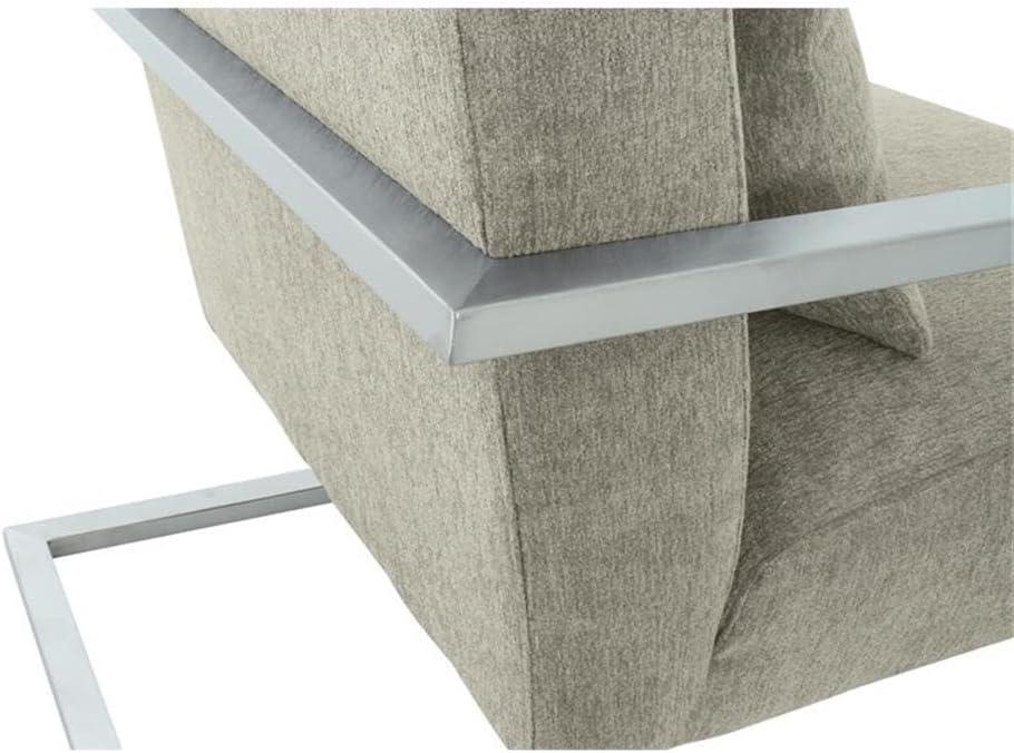 Armen Living Skyline Modern Fabric Upholstered Accent Chair in Gray