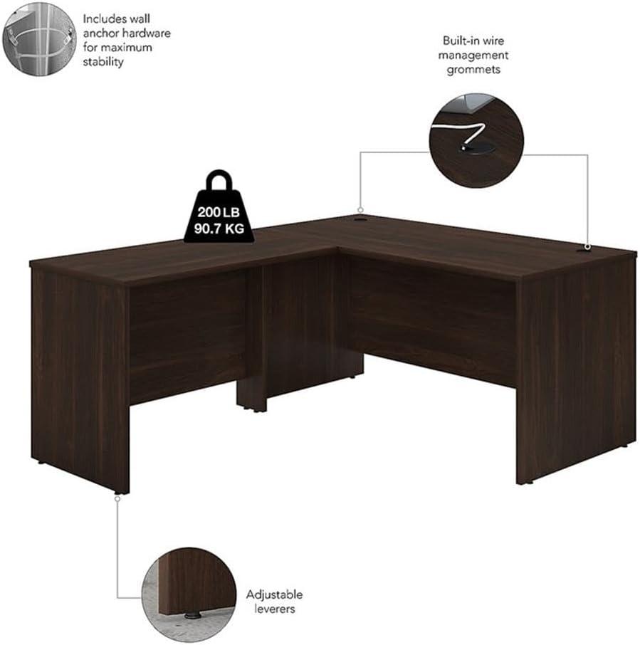 Bush Business Furniture Studio C L Shaped Desk with Mobile File Cabinet and Return