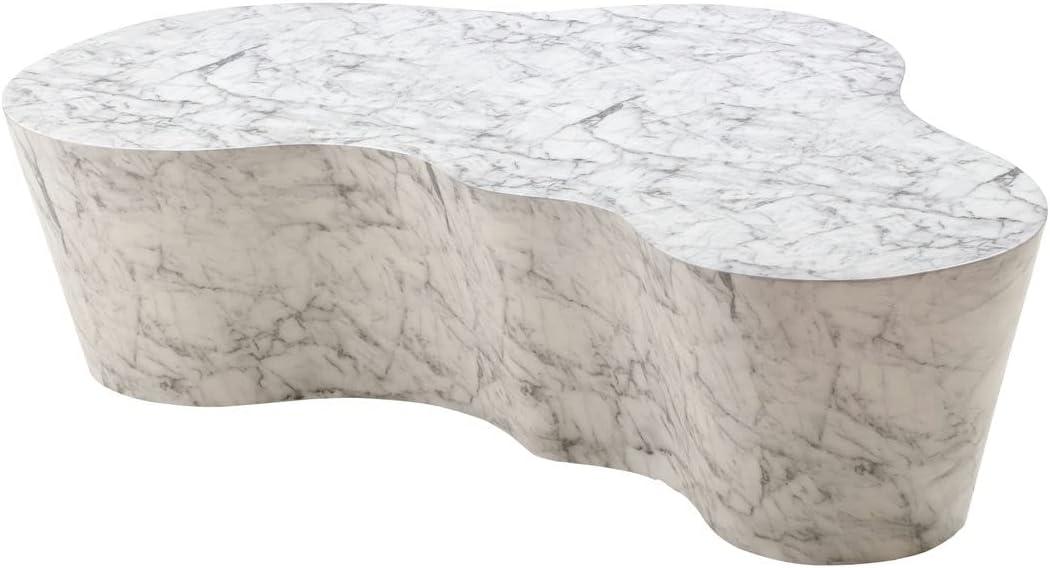 Free Form White Marble Outdoor Coffee Table