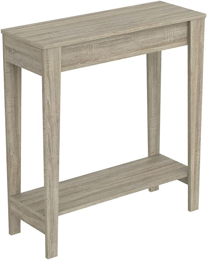 Contemporary Dark Taupe 31" Console Table with Storage Shelf