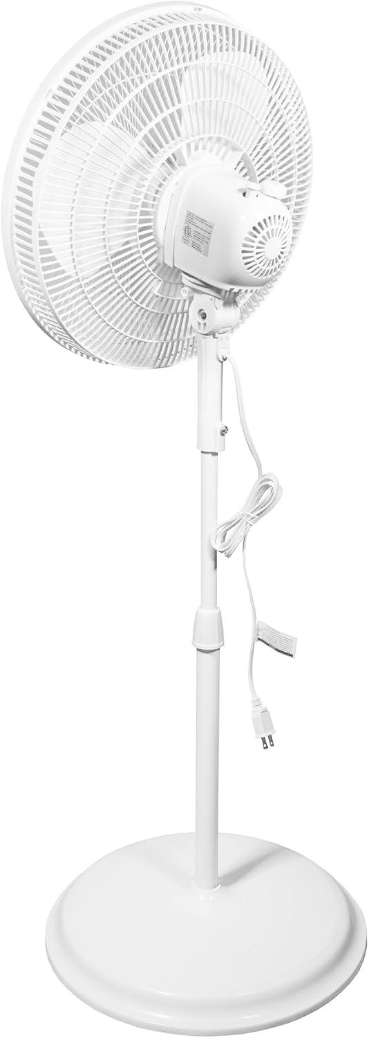 HomePoint 16-Inch 3 Speed Tilt Head Oscillating Pedestal Stand Fan, White