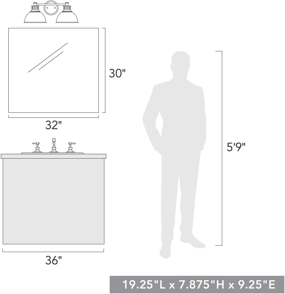 Golden Lighting Kinsley 2-Light Vanity Light in Aged Galvanized Steel with Antique Ivory