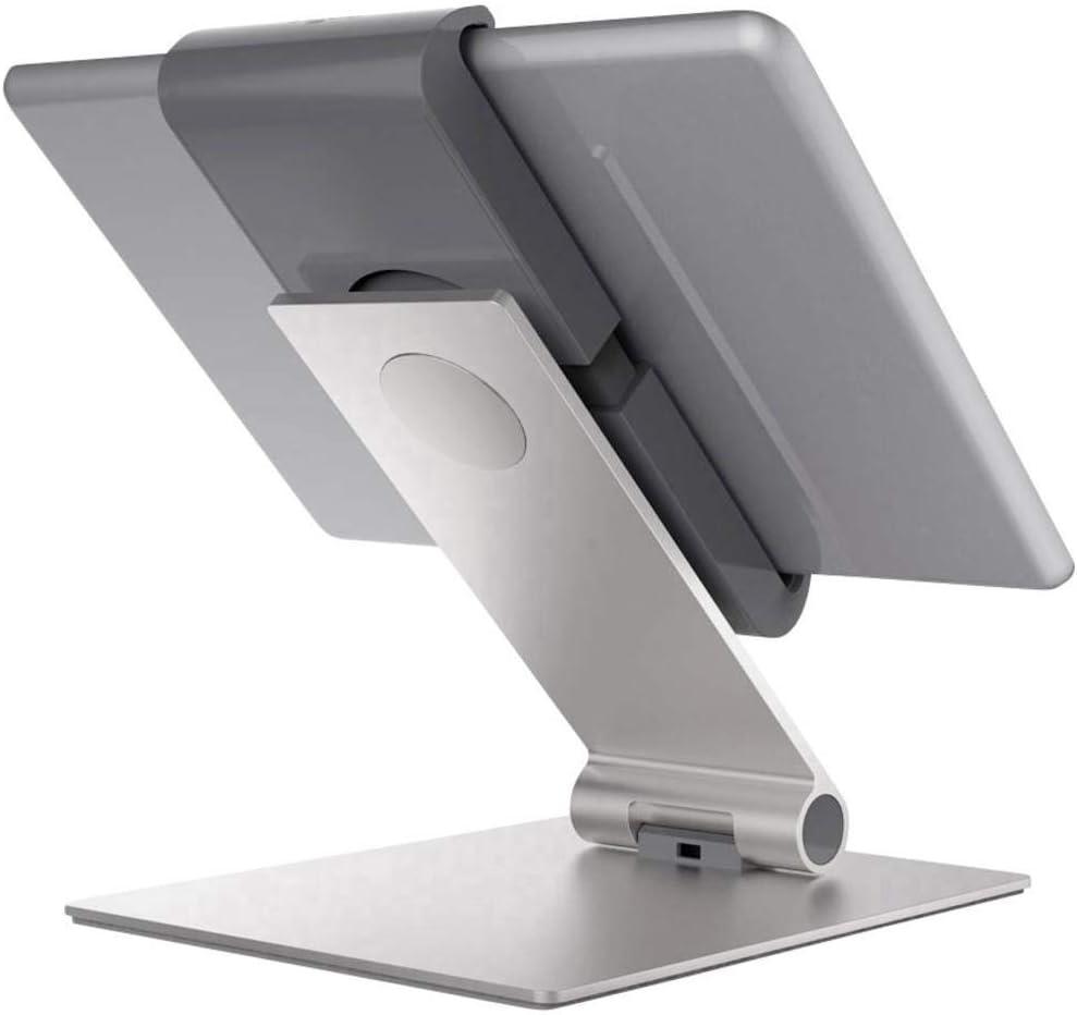 DURABLE Tablet Holder Desk Stand (7-13 Inches, 360 Degrees Rotation with Anti-Theft Device) Silver/Charcoal (893023)