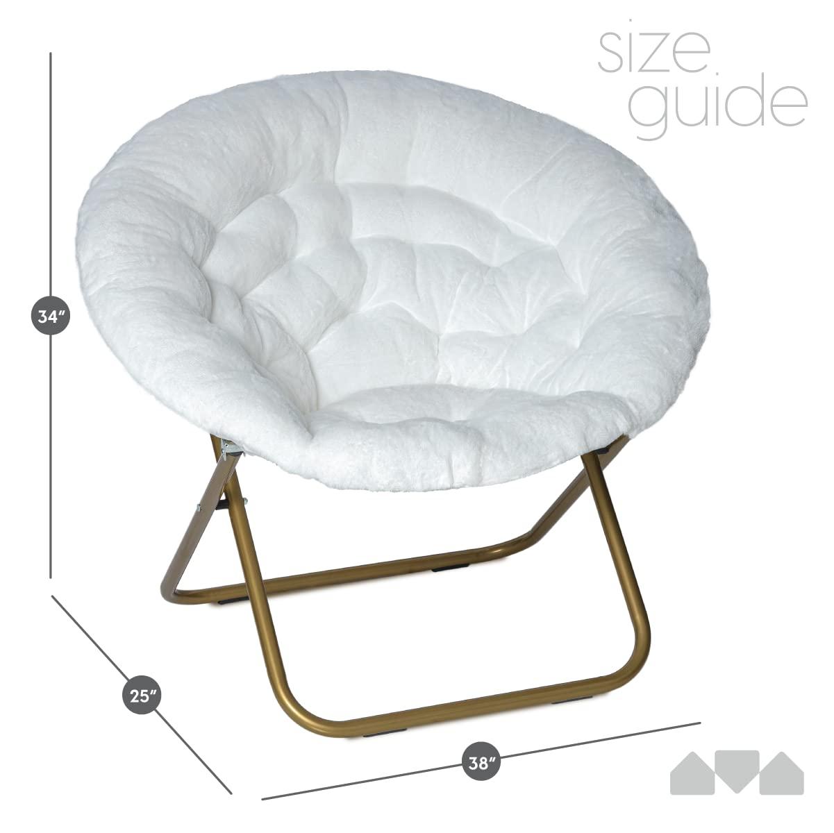 Everly Quinn Faux Fur Saucer Chair For Bedroom