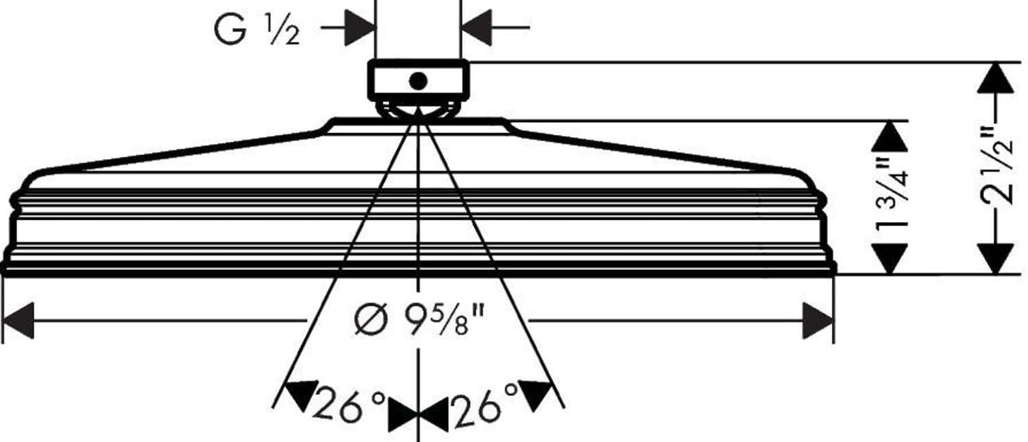 Chrome 9.5-Inch Ceiling Mounted Rain Showerhead